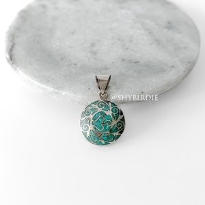 NEW Tibetan Artisan Handcrafted Pendant, Turquoise Inlay